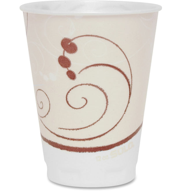 Trophy Plus 12 oz Symphony Insulated Hot/Cold Cups, 100 / Pack, Beige, Foam, Hot Drink, Cold Drink, Beverage