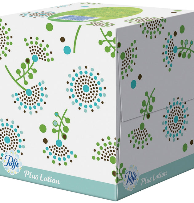 Plus Lotion Facial Tissues, 2 Ply, White, Soft, Strong, For Face, Skin, Multipurpose, 56 Per Box, 4 / Pack