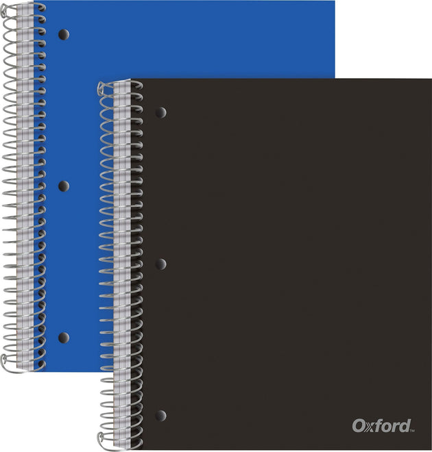 3-Subject Poly Notebook, 3 Subject(s), 150 Sheets, Wire Bound, College Ruled, 3 Hole(s), 0.50