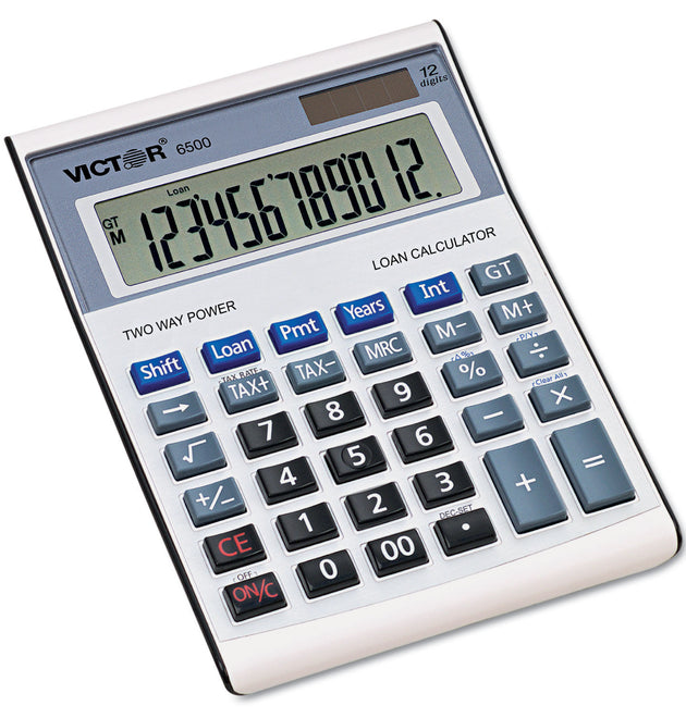 6500 Executive Desktop Loan Calculator, 12-Digit LCD