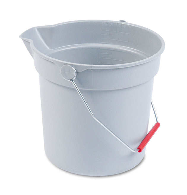 10 Quart Plastic Utility Pail, Plastic, Gray, 10.5