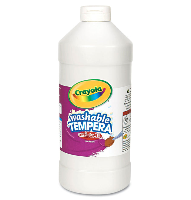 Artista II Washable Tempera Paint, White, 32 oz Bottle