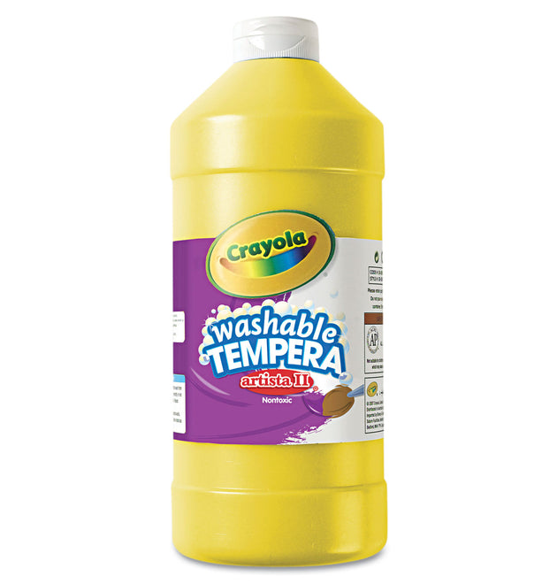 Artista II Washable Tempera Paint, Yellow, 32 oz Bottle