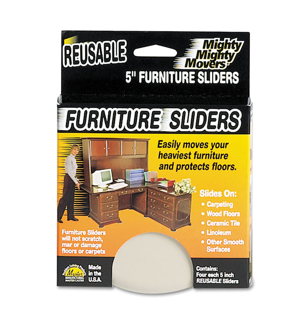 Mighty Mighty Movers Reusable Furniture Sliders, Round, 5