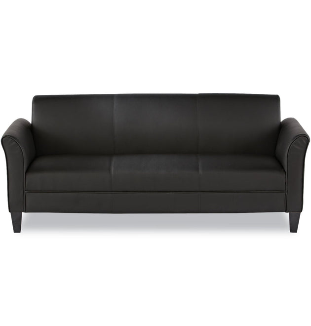 Alera Reception Lounge Furniture, 3-Cushion Sofa, 77w x 31.5d x 32h, Black