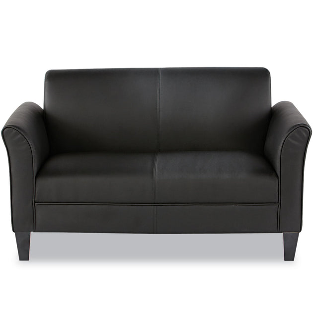 Alera Reception Lounge Furniture, Loveseat, 55.5w x 31.5d x 33.07h, Black