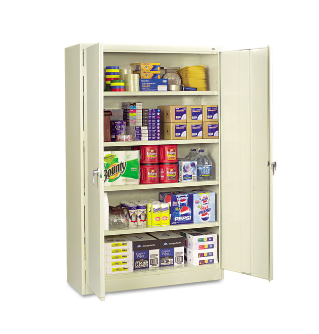 Assembled Jumbo Steel Storage Cabinet, 48w x 18d x 78h, Putty