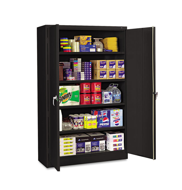 Assembled Jumbo Steel Storage Cabinet, 48w x 24d x 78h, Black