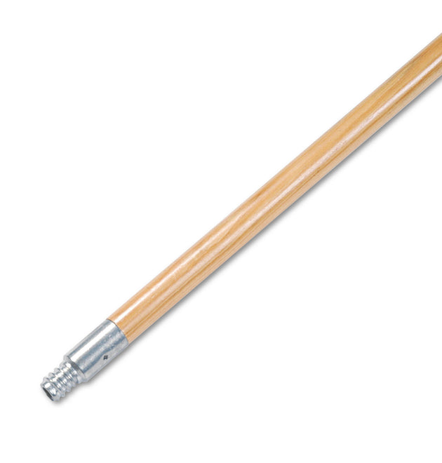 Metal Tip Threaded Hardwood Broom Handle, 0.94