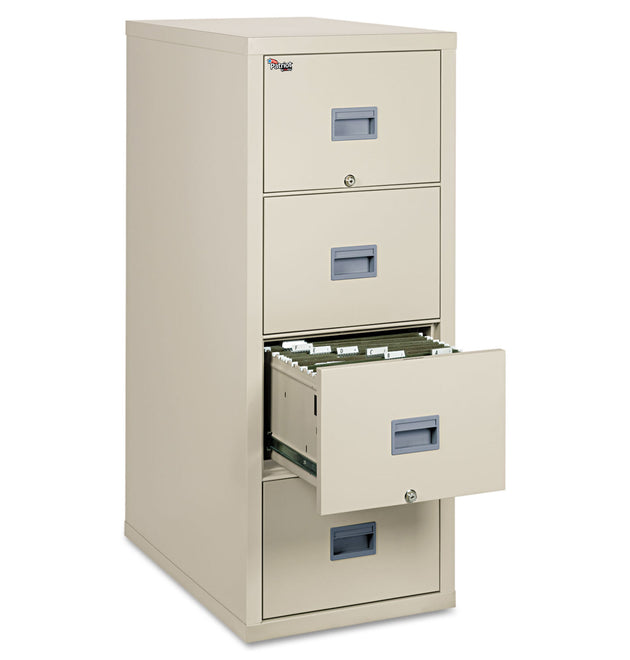 Patriot by FireKing Insulated Fire File, 1-Hour Fire Protection, 4 Letter-Size File Drawers, Parchment, 17.75 x 31.63 x 52.75