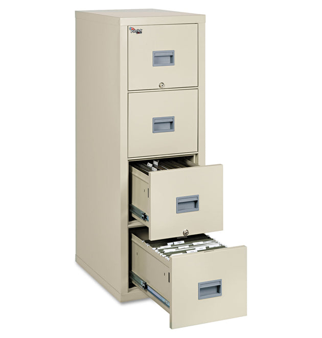 Patriot by FireKing Insulated Fire File, 1-Hour Fire Protection, 4 Legal/Letter File Drawers, Parchment, 17.75 x 25 x 52.75