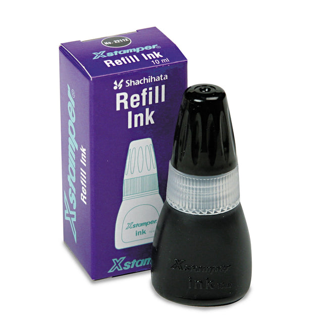 Refill Ink for Xstamper Stamps, 10ml-Bottle, Black