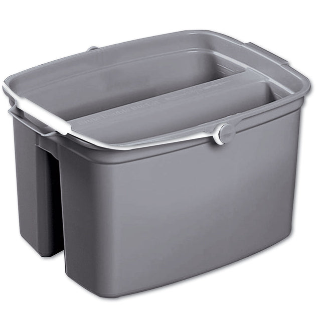 Double Utility Pail, 17 qt, Plastic, Gray