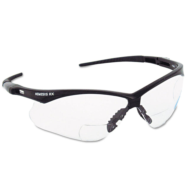 V60 Nemesis Rx Reader Safety Glasses, Black Frame, Clear Lens