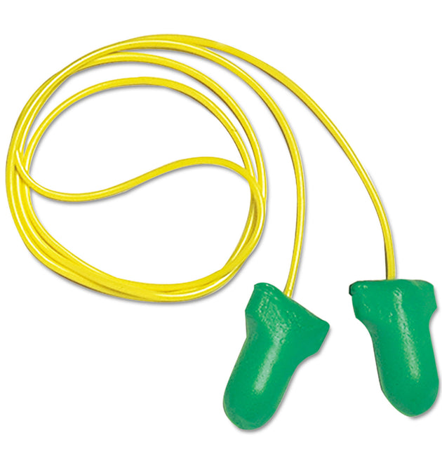 MAXIMUM Lite Single-Use Earplugs, Corded, 30NRR, Green, 100 Pairs