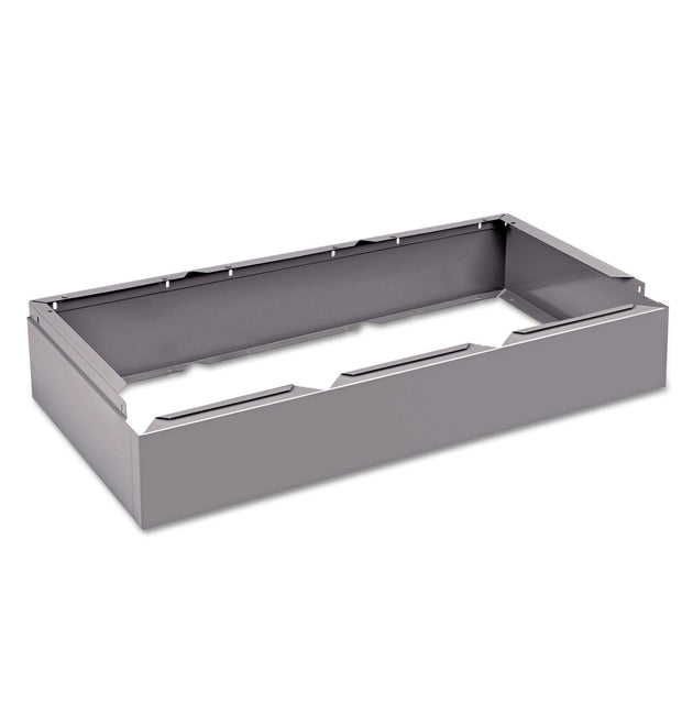 Three Wide Closed Locker Base, 36w x 18d x 6h, Medium Gray