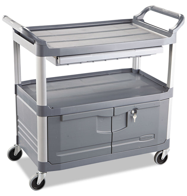 Xtra Instrument Cart with Locking Storage Area, Plastic, 3 Shelves, 300 lb Capacity, 20