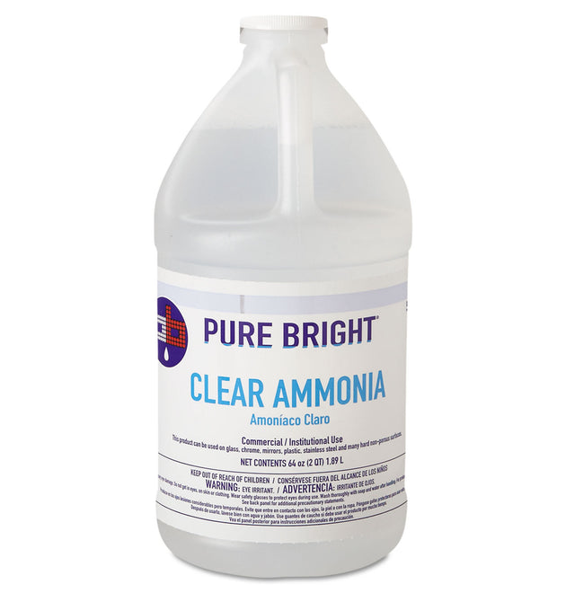 Clear Ammonia, 64 oz Bottle, 8/Carton