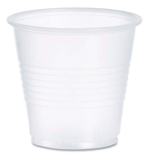 High-Impact Polystyrene Cold Cups, 3.5 oz, Translucent, 100 Cups/Sleeve, 25 Sleeves/Carton