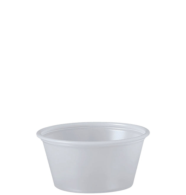 Polystyrene Portion Cups, 2 oz, Translucent, 250/Bag, 10 Bags/Carton