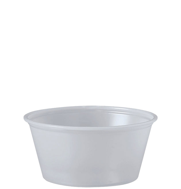 Polystyrene Portion Cups, 3.25 oz, Translucent, 250/Bag, 10 Bags/Carton