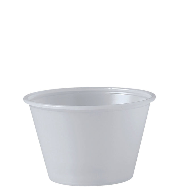 Polystyrene Portion Cups, 4 oz, Translucent, 250/Bag, 10 Bags/Carton