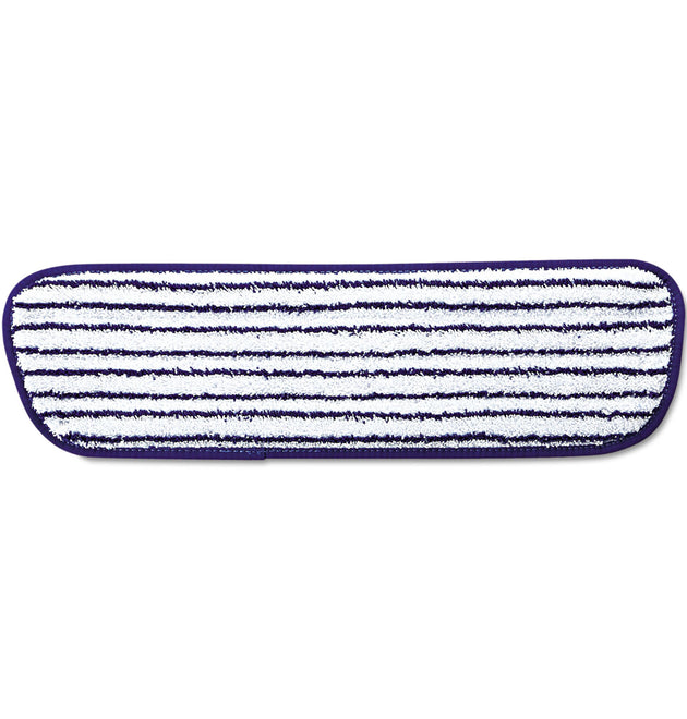 Microfiber Finish Pad, 18 x 5.5, Blue/White, 6/Box