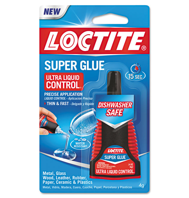 Ultra Liquid Control Super Glue, 0.14 oz, Dries Clear