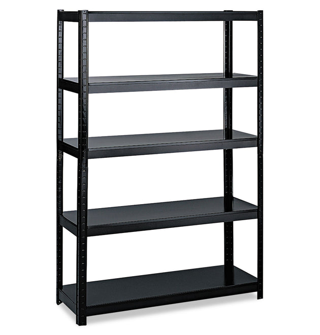 Boltless Steel Shelving, Five-Shelf, 48w x 24d x 72h, Black