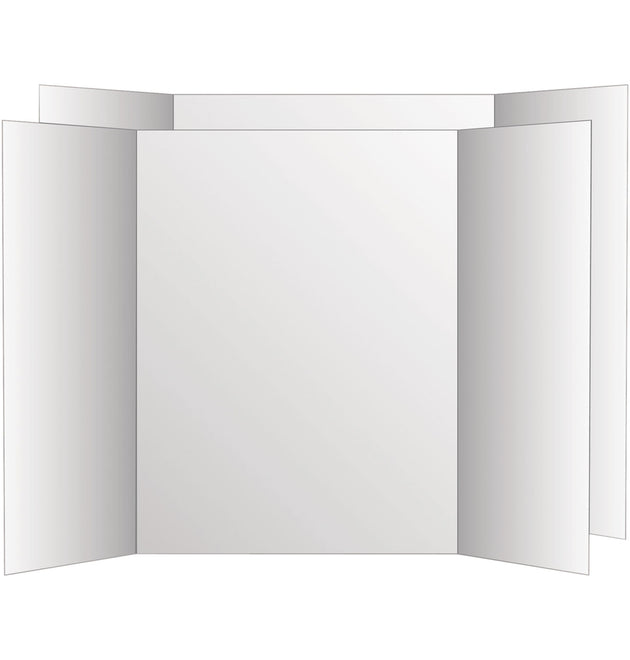 Two Cool Tri-Fold Poster Board, 36 x 48, White/White, 6/Carton