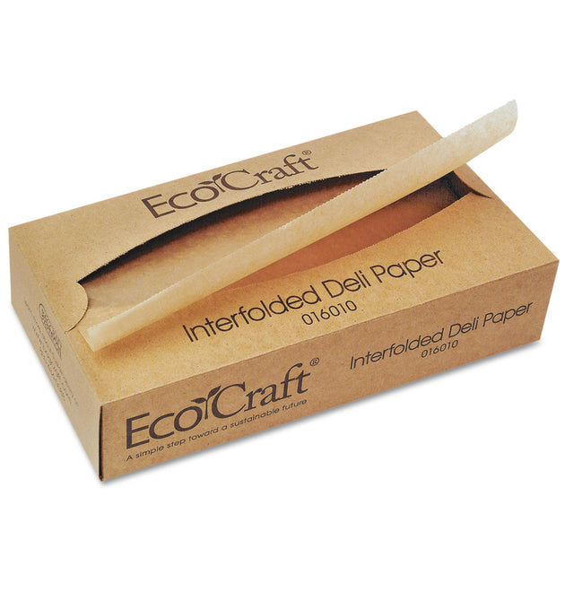 EcoCraft Interfolded Soy Wax Deli Sheets, 10 x 10.75, 500/Box, 12 Boxes/Carton