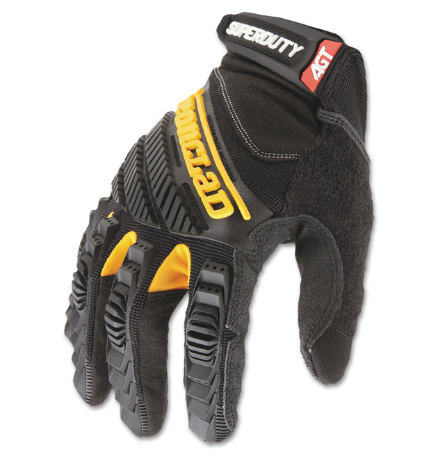 SuperDuty Gloves, Large, Black/Yellow, 1 Pair