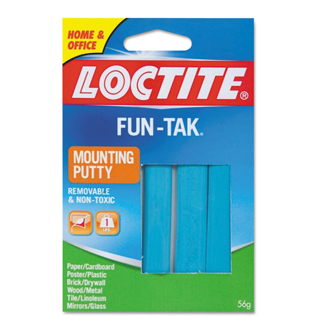 Fun-Tak Mounting Putty, Repositionable and Reusable, 6 Strips, 2 oz