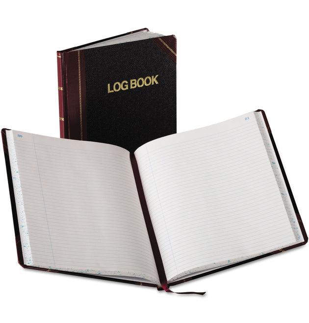 Log Book, List-Management Format with Medium/College Rule, Black/Red Cover, (150) 10.13 x 7.78 Sheets