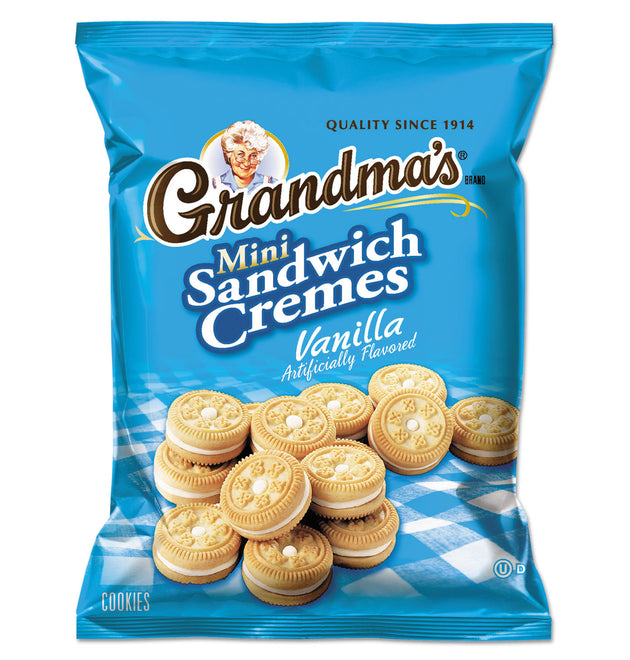 Mini Vanilla Creme Sandwich Cookies, 3.71 oz, 24/Carton