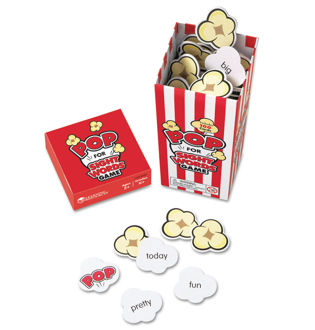 POP for Sight Word Game, Red/White, 100 Popcorn Cards, 3