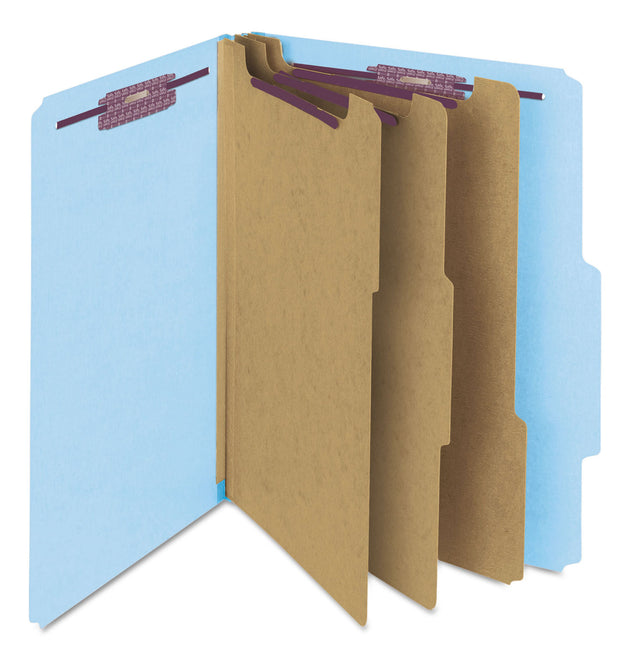 Pressboard Top Tab Classification Folders, Eight SafeSHIELD Fasteners, 3