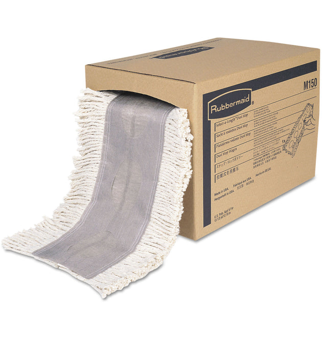 Cut To Length Dust Mops, Cotton, White, Cut-End, 5 x 40 Ft, 1 Box