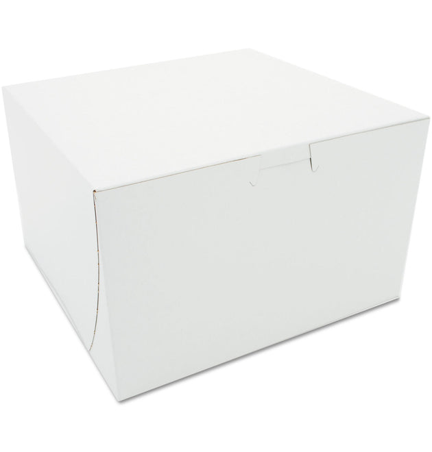 White One-Piece Non-Window Bakery Boxes, 8 x 8 x 5, White, Paper, 100/Carton