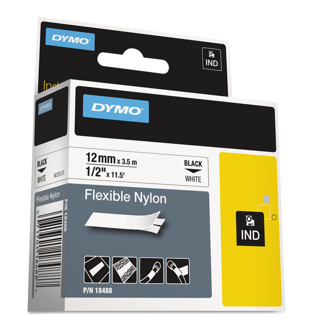 Rhino Flexible Nylon Industrial Label Tape, 0.5