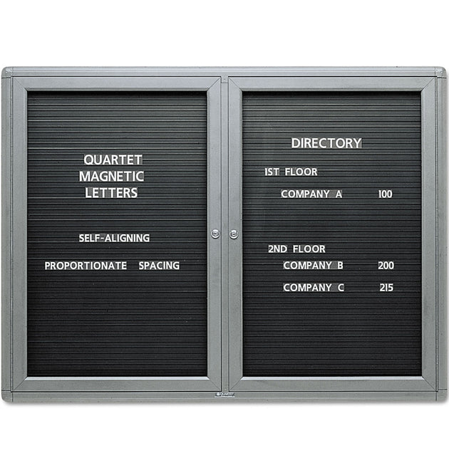 Enclosed Magnetic Directory, One Door, 48 x 36, Graphite Aluminum Frame