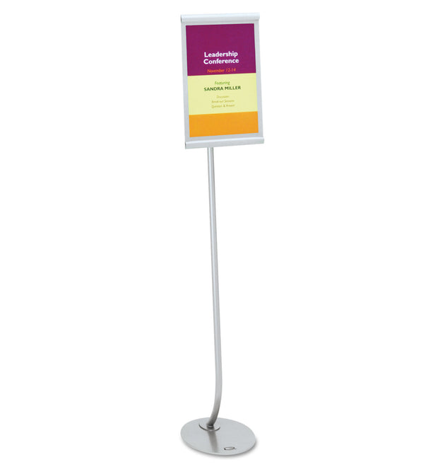 Designer Sign Stand, Silver Aluminum Frame, 11 x 17