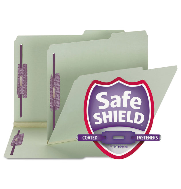 Recycled Pressboard Folders, Two SafeSHIELD Coated Fasteners, 2/5-Cut: Right, 2