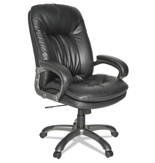 Executive Swivel/Tilt Bonded Leather High-Back Chair, Supports Up to 250 lb, 18.50