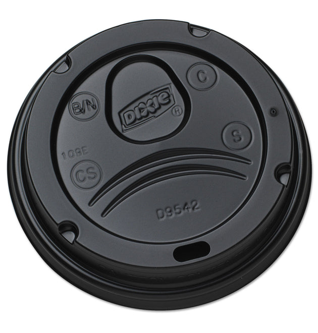 Drink-Thru Lids, Fits 10 oz to 20 oz Cups, Plastic, Black, 1,000/Carton