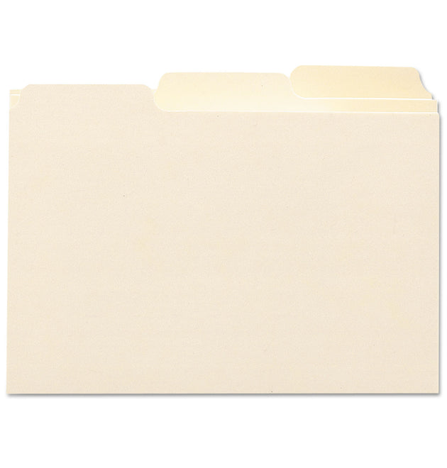 Manila Card Guides, 1/3-Cut Top Tab, Blank, 4 x 6, Manila, 100/Box