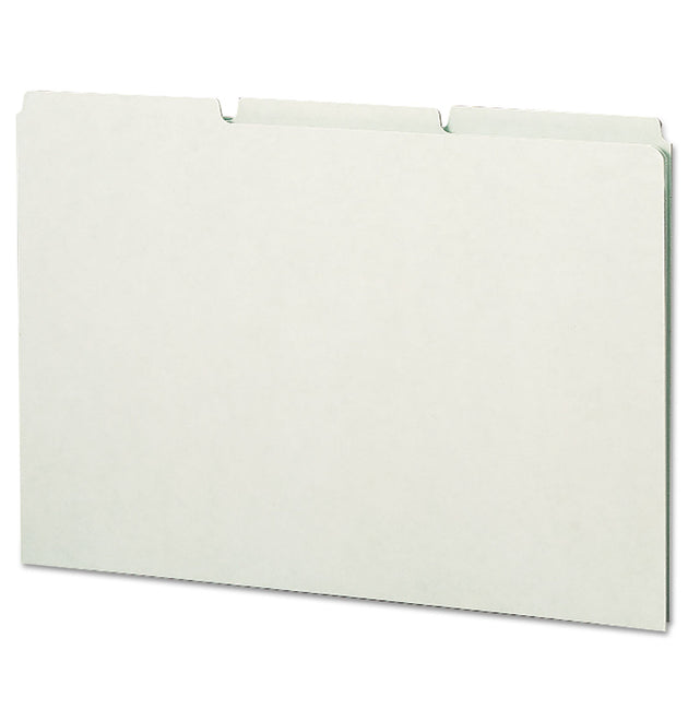 Recycled Blank Top Tab File Guides, 1/3-Cut Top Tab, Blank, 8.5 x 14, Green, 50/Box