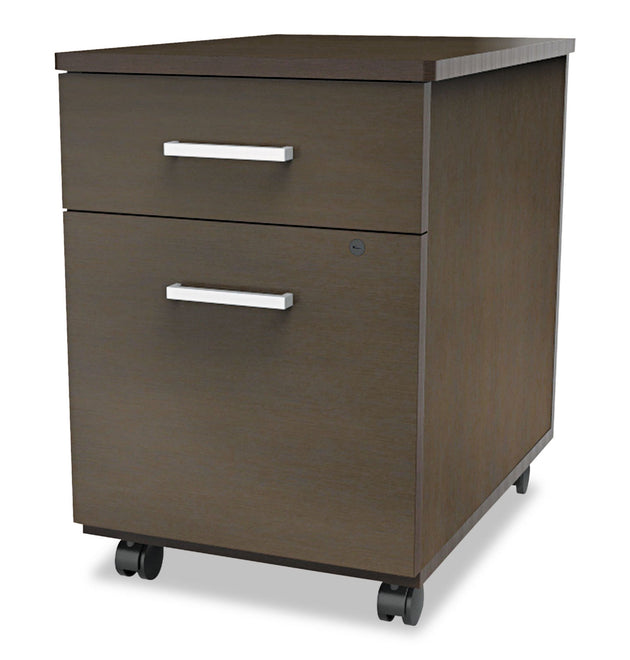 Trento Line Mobile Pedestal File, Left or Right, 2-Drawers: Box/File, Legal/Letter, Mocha, 16.5