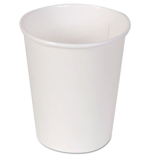 Paper Hot Cups, 10 oz, White, 50/Sleeve, 20 Sleeves/Carton