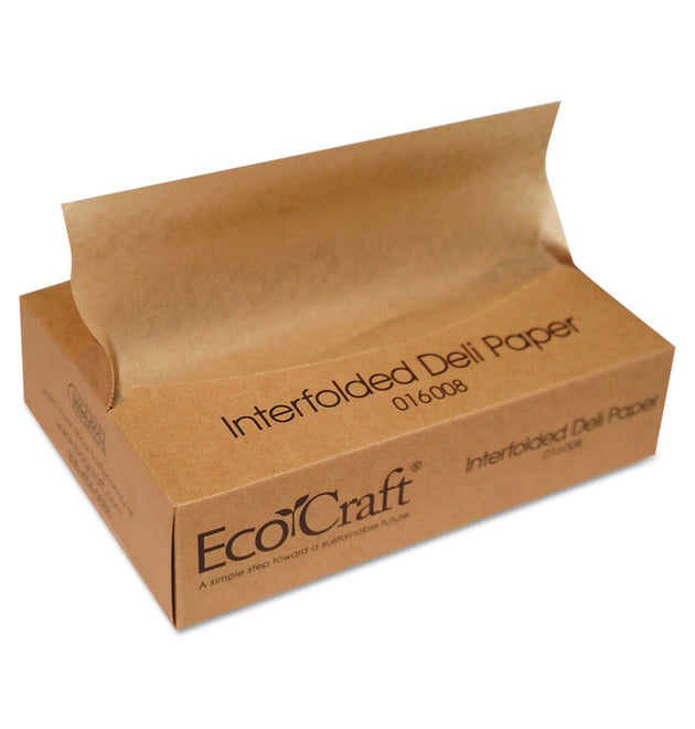 EcoCraft Interfolded Soy Wax Deli Sheets, 8 x 10.75, 500/Box, 12 Boxes/Carton